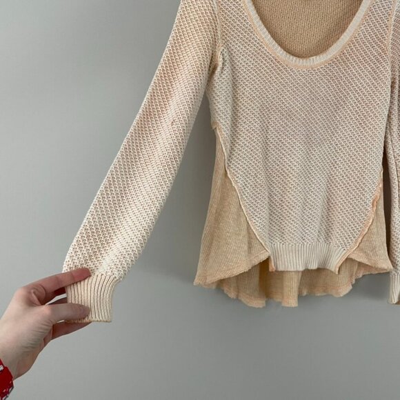 Free People We The Free Peachy Orange Thermal Knit Top Size Small - Picture 5 of 5